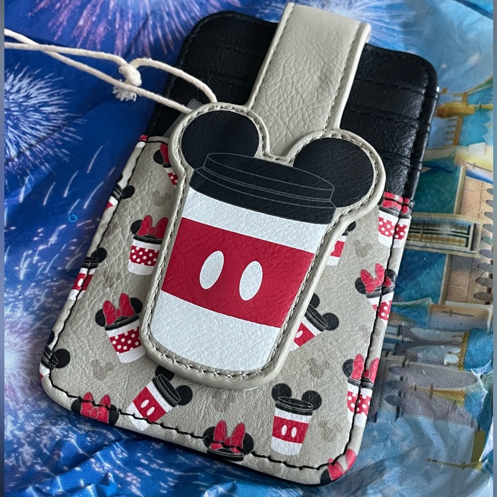 Disney Parks Mickey and Minnie Coffee Cup Credit Card Wallet